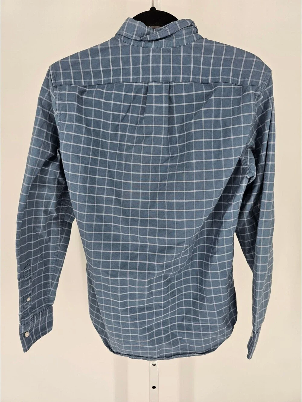 J Crew Mens Sz S Slim Fit Long Sleeve Button Up Dress Shirt Slate Blue Plaid